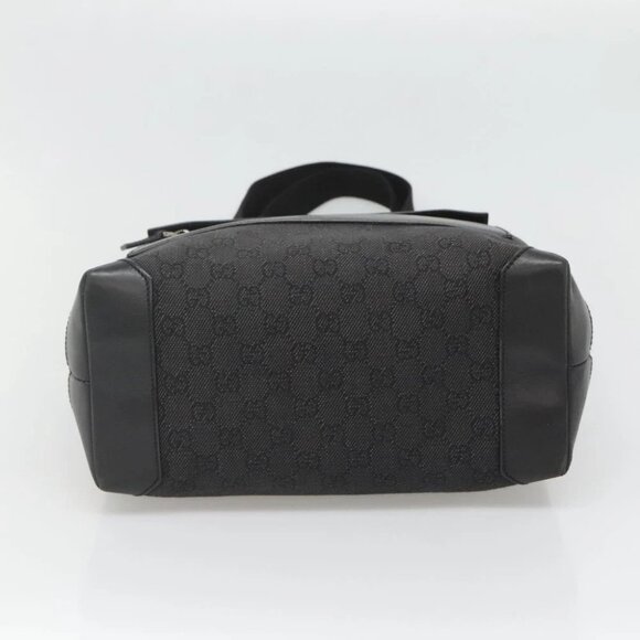 GUCCI GG Canvas Tote Bag Outlet Black Silver - Picture 5 of 14